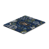 Blue Flowers Smooth Black And Tan Dachshund Mouse Pad, Hot Pad Or Trivet