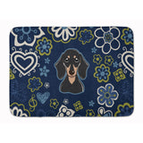 Caroline'S Treasures Flowers Smooth Black And Tan Dachshund Floor Mat, 19 X 27, Multicolor