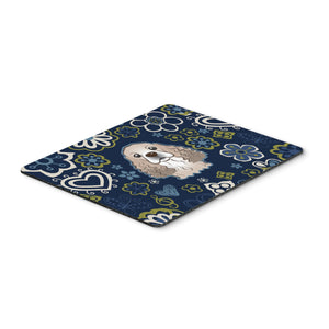 Blue Flowers Cocker Spaniel Mouse Pad, Hot Pad Or Trivet