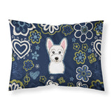 Blue Flowers Westie Fabric Standard Pillowcase