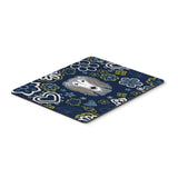 Blue Flowers Saluki Mouse Pad, Hot Pad Or Trivet