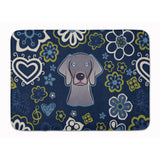 Caroline'S Treasures Blue Flowers Weimaraner Floor Mat, 19 X 27, Multicolor