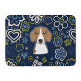 Caroline'S Treasures Blue Flowers Beagle Floor Mat, 19 X 27, Multicolor