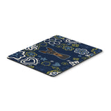 Blue Flowers Min Pin Mouse Pad, Hot Pad Or Trivet