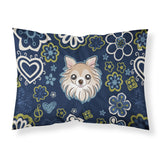 Blue Flowers Chihuahua Fabric Standard Pillowcase