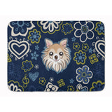 Caroline'S Treasures Blue Flowers Chihuahua Floor Mat, 19 X 27, Multicolor