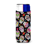 Caroline'S Treasures Day Of The Dead Black Michelob Ultra Hugger For Slim Cans, Slim Can, Multicolor
