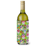 Caroline'S Treasures Day Of The Dead Green Wine Bottle Beverage Insulator Hugger, 750 Ml, Multicolor