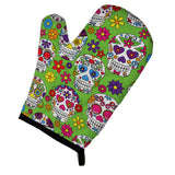 Caroline'S Treasures Day Of The Dead Green Oven Mitt, Multicolor, 12 X 8.5