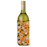 Caroline'S Treasures Day Of The Dead Orange Wine Bottle Beverage Insulator Hugger, 750 Ml, Multicolor