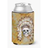 Caroline'S Treasures Day Of The Dead Indian Skull Can Or Bottle Hugger, Can Hugger, Multicolor