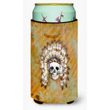 Caroline'S Treasures Day Of The Dead Indian Skull Tall Boy Beverage Insulator Hugger, Multicolor