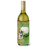 Caroline'S Treasures Day Of The Dead Green Skull Wine Bottle Beverage Insulator Hugger, 750 Ml, Multicolor