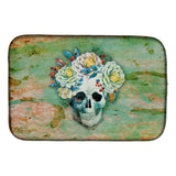 Caroline'S Treasures Day Of The Dead Skull With Flowers Dish Drying Mat, 14 X 21, Multicolor