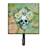 Caroline'S Treasures Day Of The Dead Skull With Flowers Wall Hook, Small, Multicolor