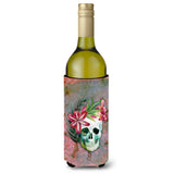 Caroline'S Treasures Day Of The Dead Skull Flowers Wine Bottle Beverage Insulator Hugger, 750 Ml, Multicolor