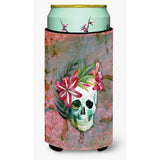 Caroline'S Treasures Day Of The Dead Skull Flowers Tall Boy Beverage Insulator Hugger, Multicolor
