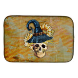 Caroline'S Treasures Day Of The Dead Witch Skull Dish Drying Mat, 14 X 21