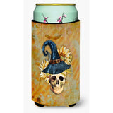 Caroline'S Treasures Day Of The Dead Witch Skull Tall Boy Beverage Insulator Hugger, Multicolor