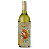 Caroline'S Treasures Bb5127Literk Day Of The Dead Indian Skull Wine Bottle Beverage Insulator Hugger, 750 Ml, Multicolor