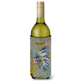 Caroline'S Treasures Day Of The Dead Indian Chief Skull Wine Bottle Beverage Insulator Hugger, 750 Ml, Multicolor