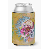 Caroline'S Treasures Day Of The Dead Flowers Skull Can Or Bottle Hugger, Can Hugger, Multicolor
