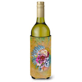 Caroline'S Treasures Day Of The Dead Flowers Skull Wine Bottle Beverage Insulator Hugger, 750 Ml, Multicolor