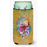 Caroline'S Treasures Day Of The Dead Flowers Skull Tall Boy Beverage Insulator Hugger, Multicolor
