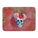 Caroline'S Treasures Day Of The Dead Red Flowers Skull Floor Mat, 19 X 27, Multicolor