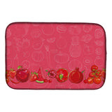 Caroline'S Treasures Fruits And Vegetables In Red Dish Drying Mat, 14 X 21