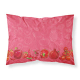 Caroline'S Treasures Fruits And Vegetables In Red Pillowcase, Standard, Multicolor