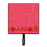 Caroline'S Treasures Fruits And Vegetables In Red Wall Hook, Small, Multicolor