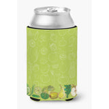 Caroline'S Treasures Fruits & Vegetables In Green Can Or Bottle Hugger, Can Hugger, Multicolor