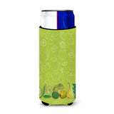 Caroline'S Treasures Fruits & Vegetables In Green Michelob Ultra Hugger For Slim Cans, Slim Can, Multicolor