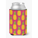 Caroline'S Treasures Pineapples On Pink Can Or Bottle Hugger, Can Hugger, Multicolor