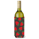 Caroline'S Treasures Strawberries On Gray Wine Bottle Beverage Insulator Hugger, 750 Ml, Multicolor