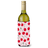 Caroline'S Treasures Cherries On Pink Wine Bottle Beverage Insulator Hugger, 750 Ml, Multicolor