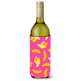 Caroline'S Treasures Bananas On Pink Wine Bottle Beverage Insulator Hugger, 750 Ml, Multicolor