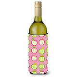 Caroline'S Treasures Apples On Pink Wine Bottle Beverage Insulator Hugger, 750 Ml, Multicolor