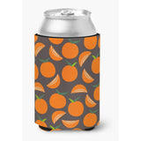 Caroline'S Treasures Oranges On Gray Can Or Bottle Hugger, Can Hugger, Multicolor