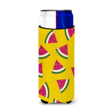 Caroline'S Treasures Watermelon On Yellow Michelob Ultra Hugger For Slim Cans, Slim Can, Multicolor