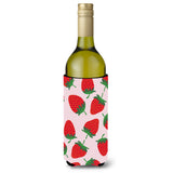 Caroline'S Treasures Strawberries On Pink Wine Bottle Beverage Insulator Hugger, 750 Ml, Multicolor