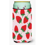 Caroline'S Treasures Strawberries On Pink Tall Boy Beverage Insulator Hugger, Multicolor