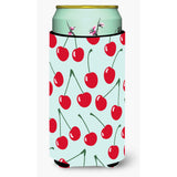 Caroline'S Treasures Cherries On Blue Tall Boy Beverage Insulator Hugger, Multicolor