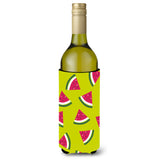 Caroline'S Treasures Watermelon On Lime Green Wine Bottle Beverage Insulator Hugger, 750 Ml, Multicolor