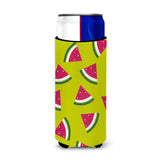 Caroline'S Treasures Watermelon On Lime Green Michelob Ultra Hugger For Slim Cans, Slim Can, Multicolor