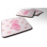 Caroline'S Treasures Ballerina Ballet Shoes Foam Coaster Set Of 4, 3.5, Multicolor