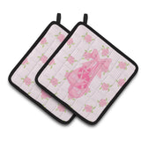 Caroline'S Treasures Ballerina Ballet Shoes Pair Of Pot Holders, 7.5Hx7.5W, Multicolor