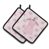 Caroline'S Treasures Ballerina Ballet Attire Pair Of Pot Holders, 7.5Hx7.5W, Multicolor