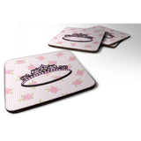 Caroline'S Treasures Ballerina Tiara Sparkles Foam Coaster Set Of 4, 3.5, Multicolor